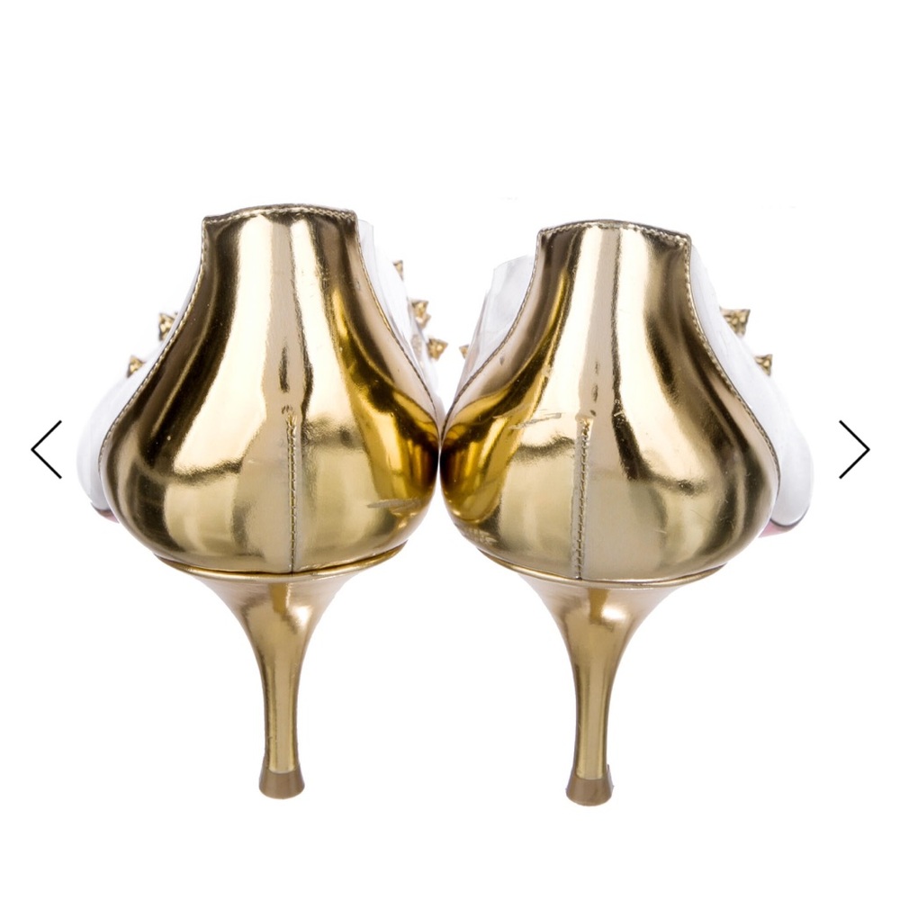 Christian Louboutin Gold and Clear Heels - Picture 4 of 5